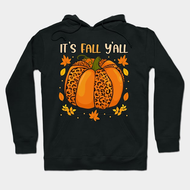 It's Fall Y'all Leopard Pumpkin Hoodie by Rengaw Designs